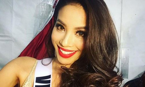 HH Pham Huong tu tin truoc chung ket Miss Universe 2015